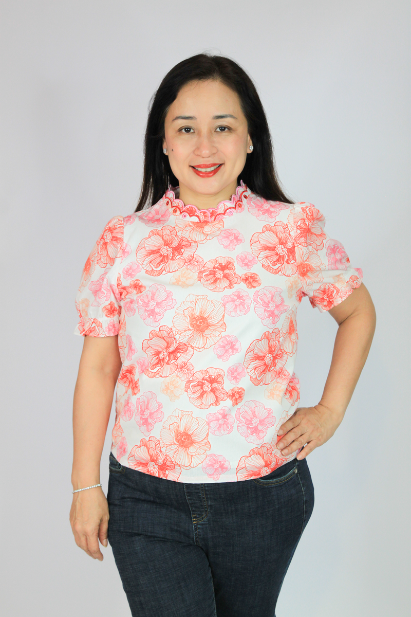 Goldy Scallop Blossom Blouse.