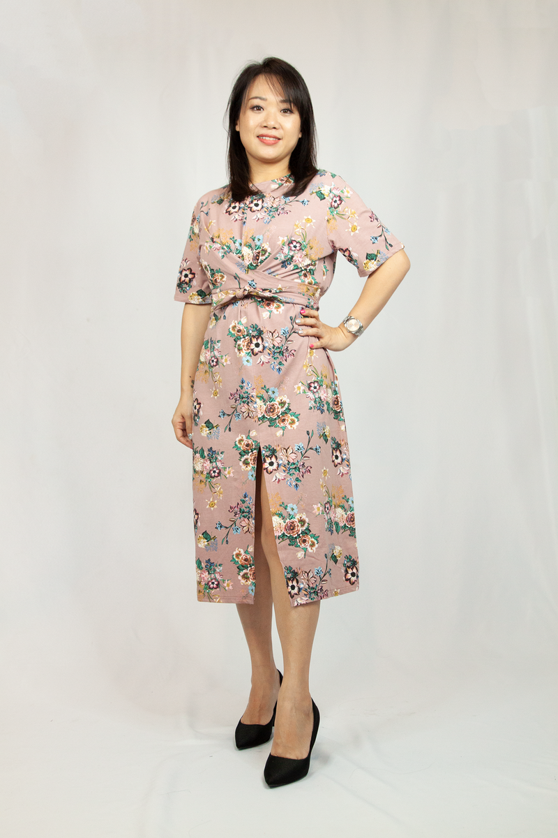 Rose Knit Dress With Bow Rose of Sharon Singapore