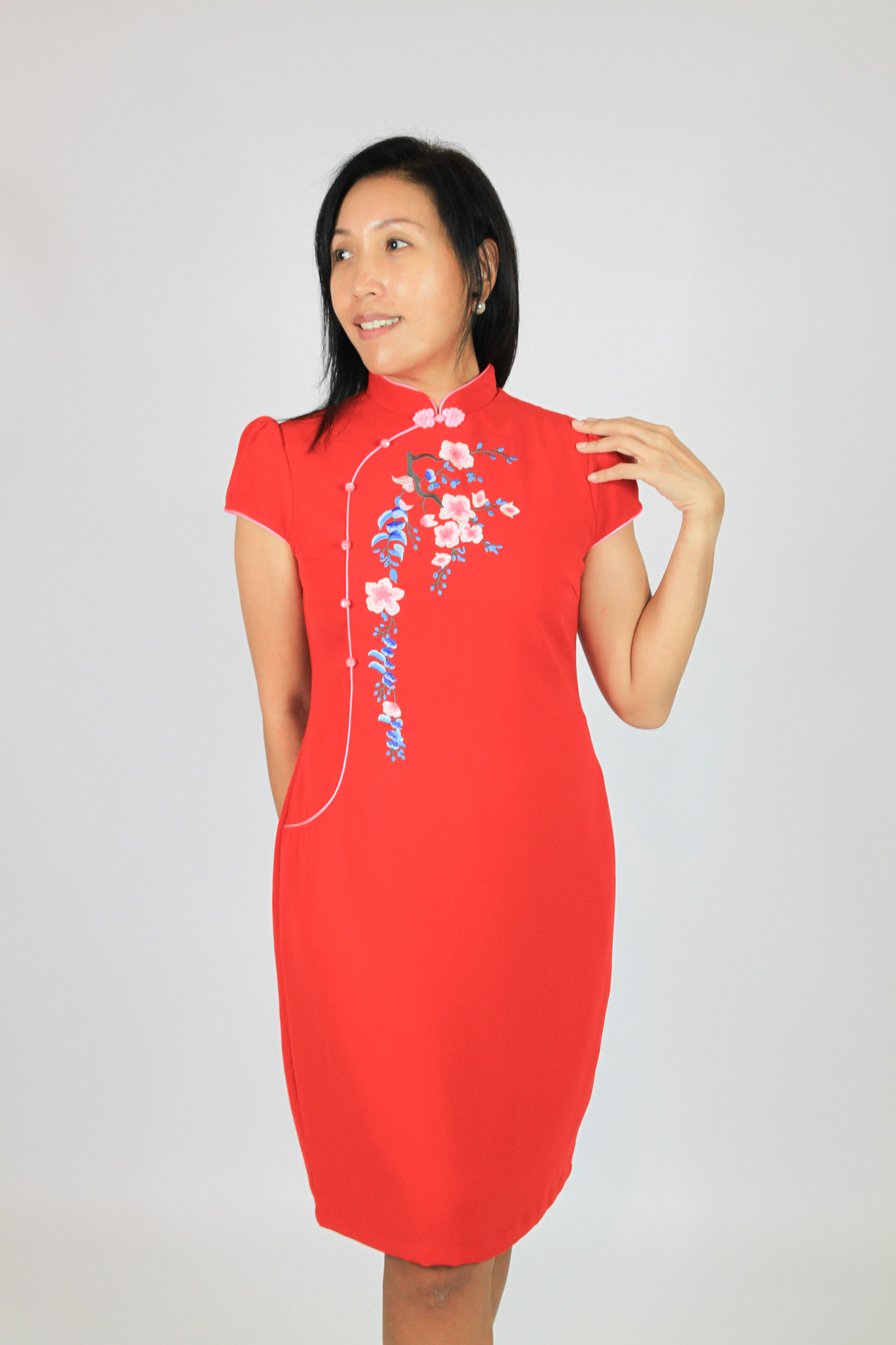 Fang Floral Cheongsam – Rose of Sharon Singapore