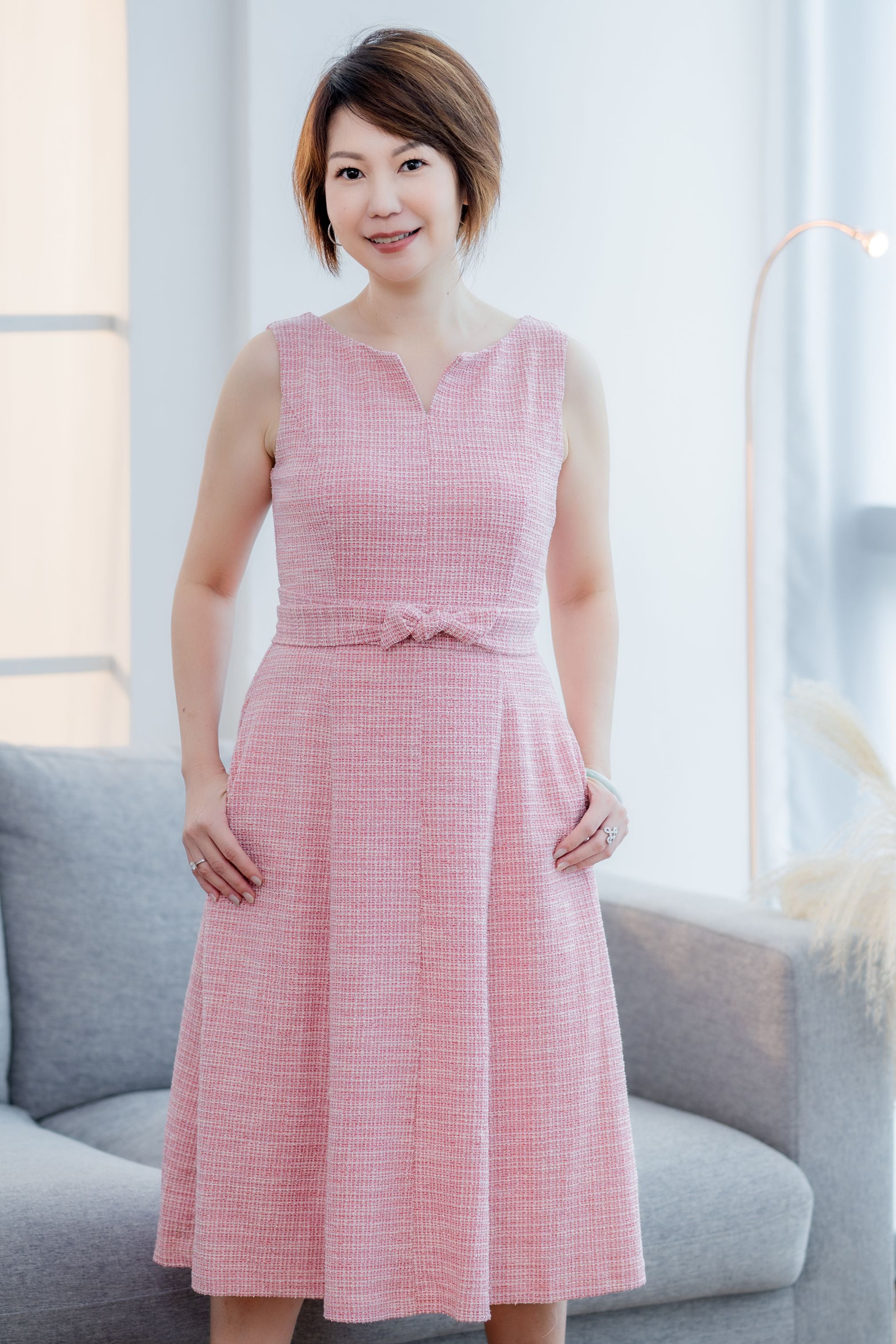 Belted Tweed Dress – Rose of Sharon Singapore